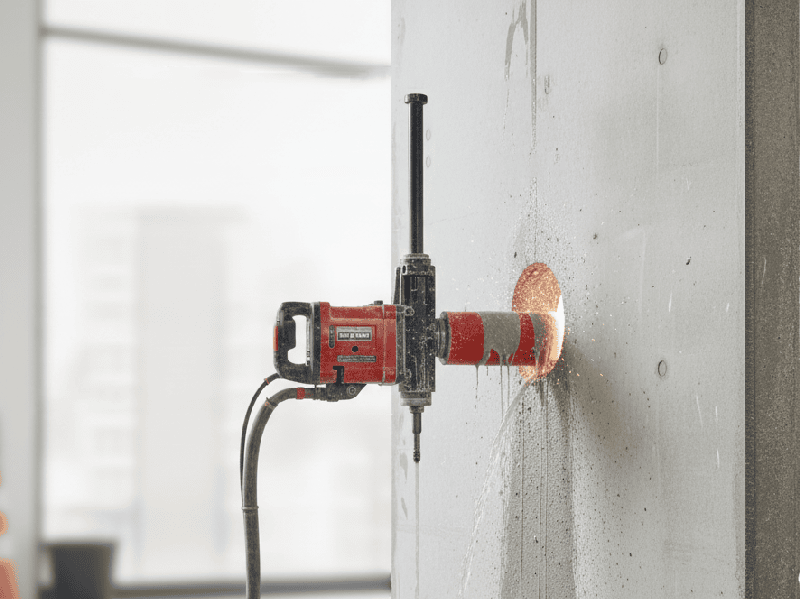 Concrete hole drilling and boring