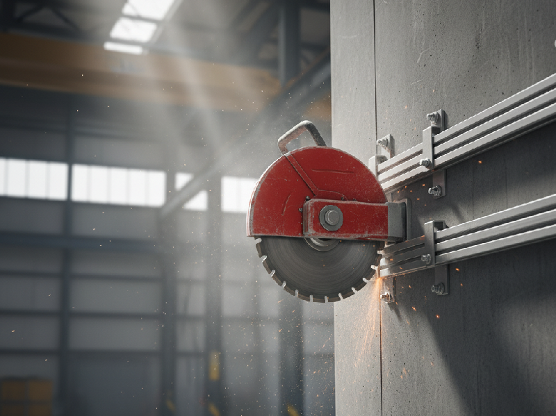Concrete wall saw cutting