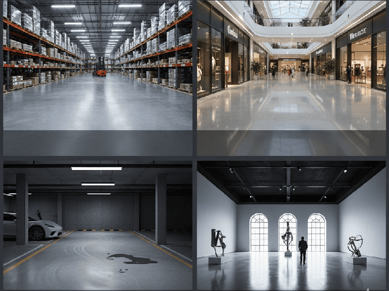 Polishing the concrete floor