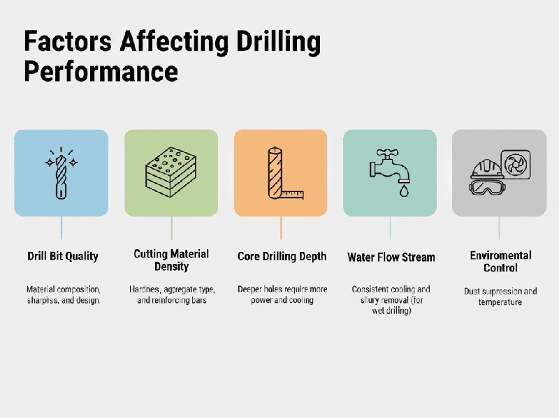 Several factors affecting the performance of drilling operations
