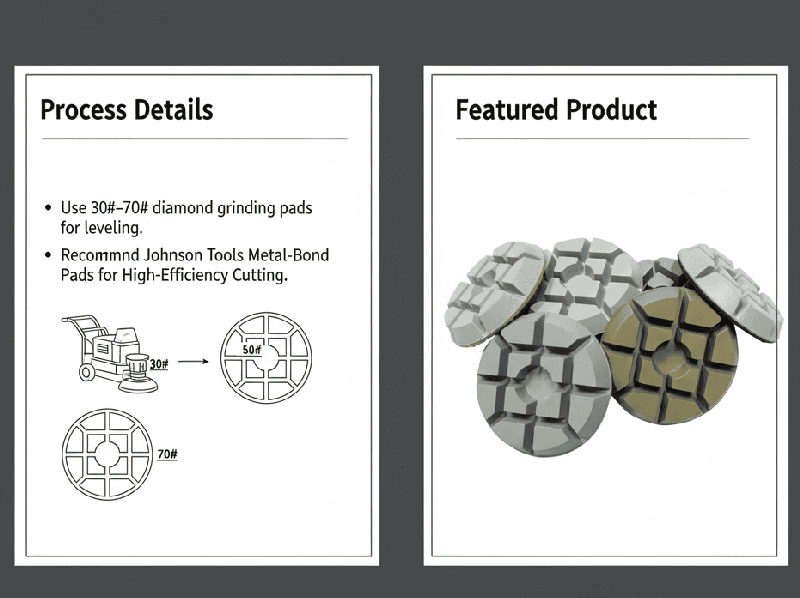 Concrete floor polishing construction process