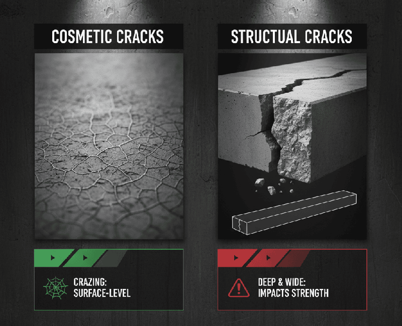 Concrete cracking vs. Structural cracks