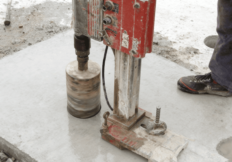 Steps for drilling holes in concrete