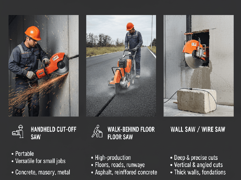 Concrete cutting saw