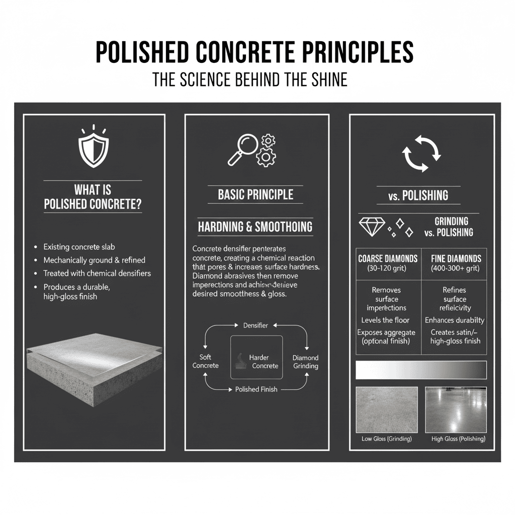 The basic principle of concrete polishing