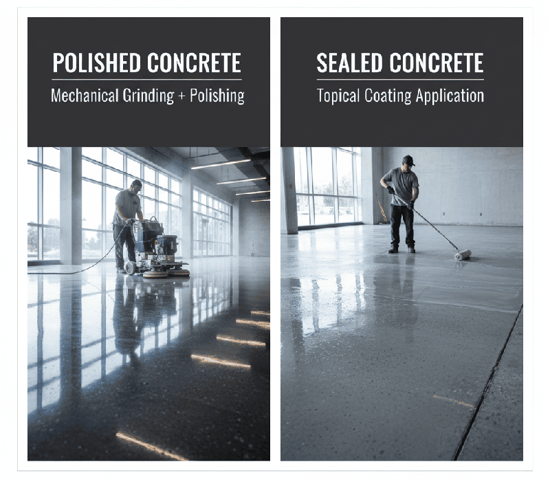 The differences between concrete floor polishing processes