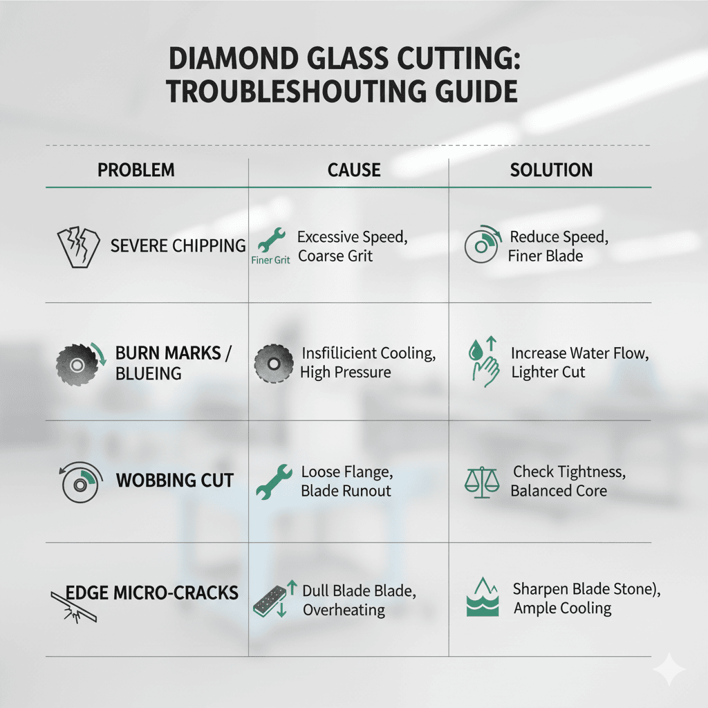 Grinding machine cutting glass