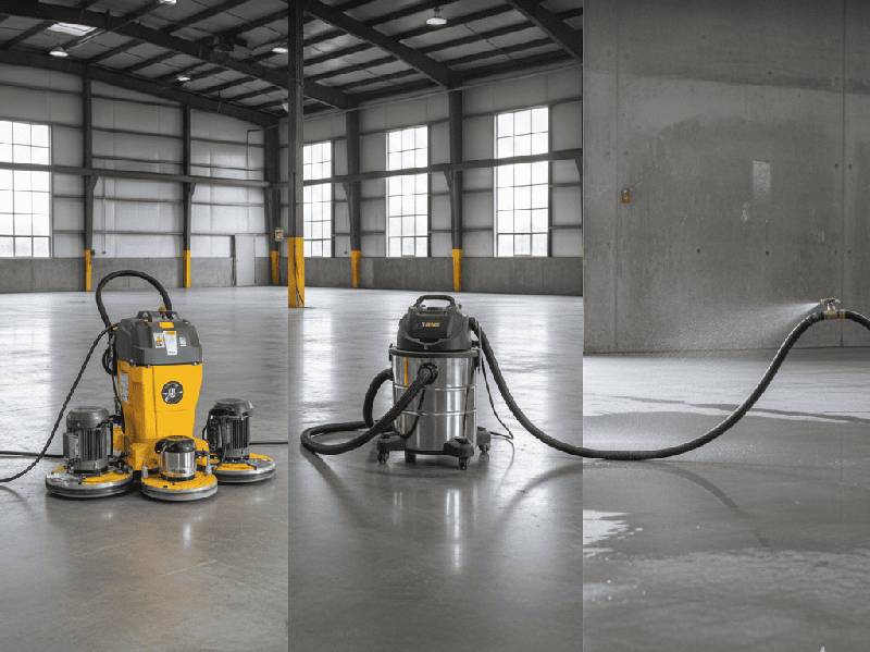 Preparation before concrete polishing