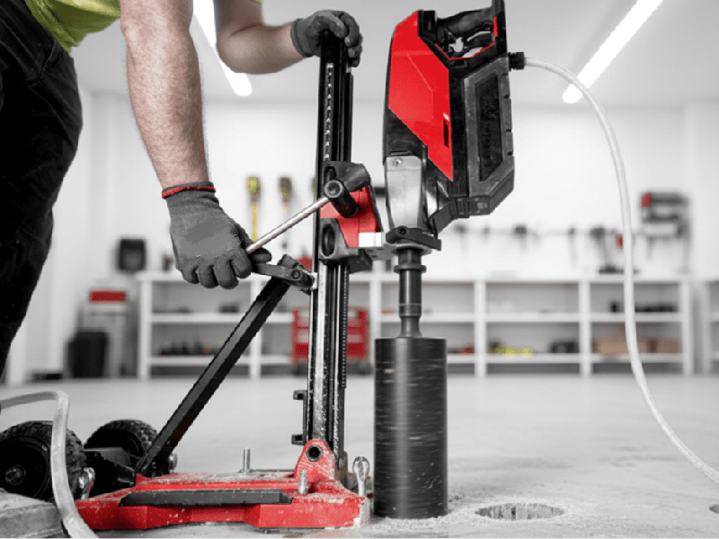 Steps for drilling holes in concrete