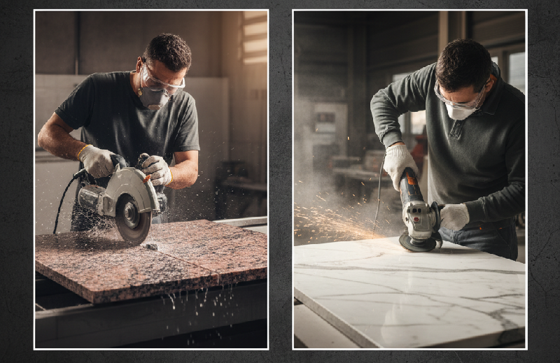 Diamond blade cutting stone materials