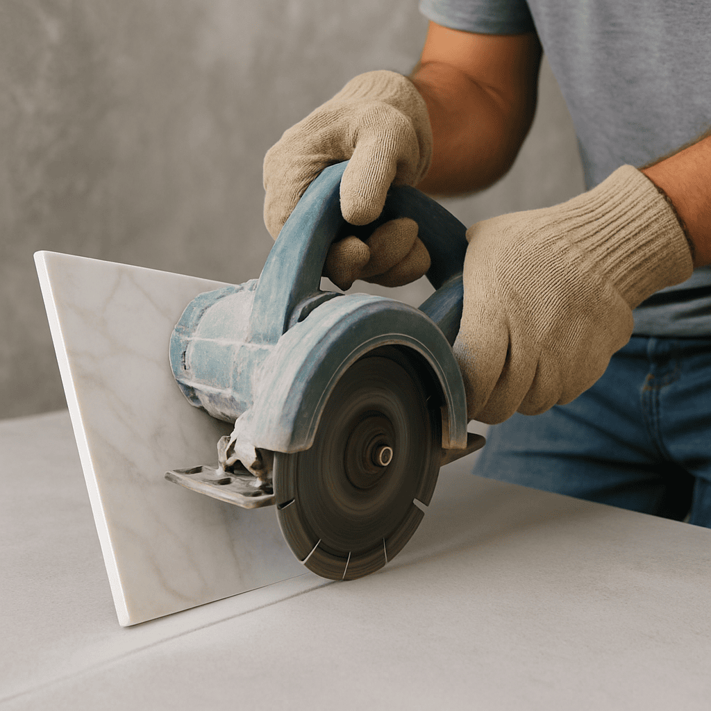 Diamond saw blade for cutting tiles