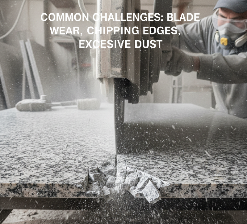 COMMON HALLENGES: BLADE WEAR, CHIPPING EDGES, EXCESIVE DUST
