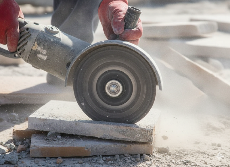 Diamond blade tile cutting
