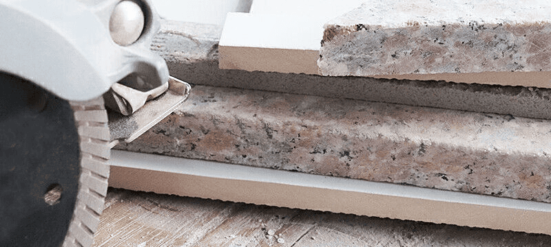 Diamond saw blade cutting marble