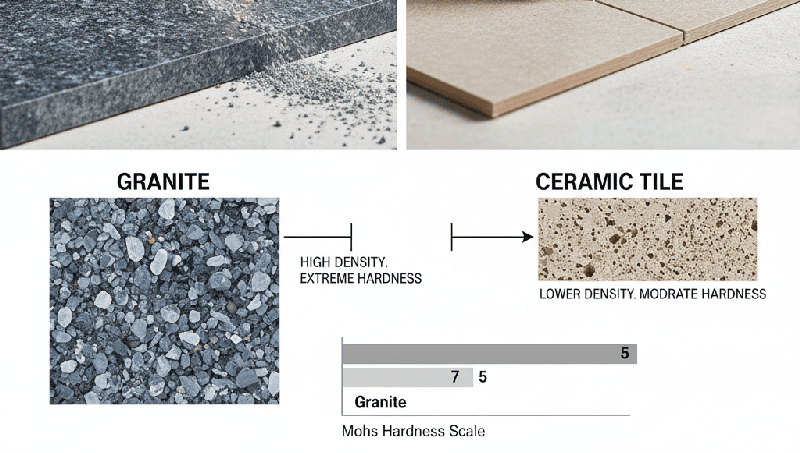 Granite tiles are difficult to cut