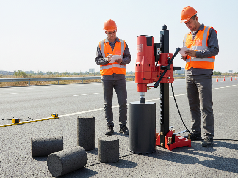Highway construction (asphalt core sampling inspection)