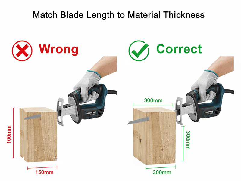 Match Blade Length to Material Thickness