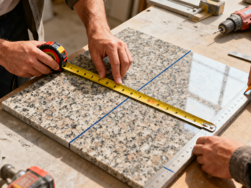 Steps for cutting granite tiles-1