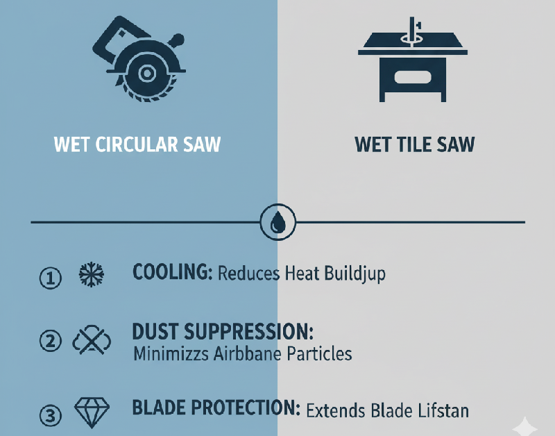 Wet circular saw vs. Wet tiles